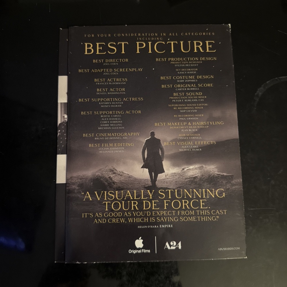 THE TRAGEDY OF MACBETH FYC Awards Screener DVD Promo Denzel Washington
